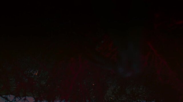 Drone fail at shooting mountain scenery on sunset. Copter fall.