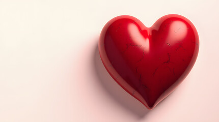 Obraz premium red heart on a white background