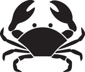 Crab Icon Silhouette Vector Illustration. Isolated On White Background.