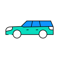 station wagon estate car line icon vector. station wagon estate car sign. isolated symbol illustration