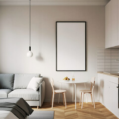 Minimalist Studio Apartment with Simple Dining Table and Clean Contemporary D�cor