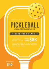 Great editable vector simple but stunning pickleball background design for any media