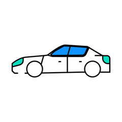sedan car body type line icon vector. sedan car body type sign. isolated symbol illustration