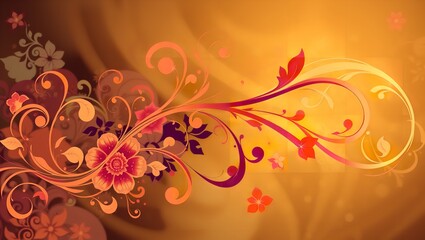 Stunning Abstract Background Featuring Floral Swirls: Perfect for Digital Art