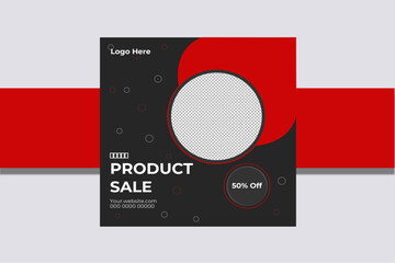 Naklejka premium social media post and web banner template,