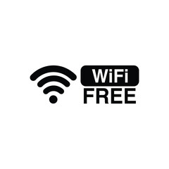 Free wifi icon. Wireless symbol. Free wifi illustration isolated on white background. Free wifi symbol illustration element design for use in banners, flyers and other design needs