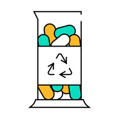 plastic chemical industry line icon vector. plastic chemical industry sign. isolated symbol illustration