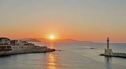 The venetian harbor of Chania, Greece