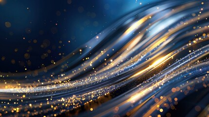 Obraz premium Elegant Luxury Light Trails on Midnight Blue - Ideal for Upscale New Year's Product Advertising