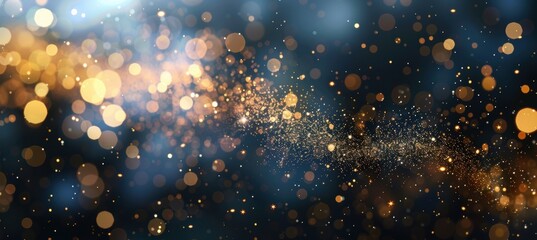 Fototapeta premium Festive Silver and Gold Fireworks Display for New Year's Eve Celebration Posters and Cards