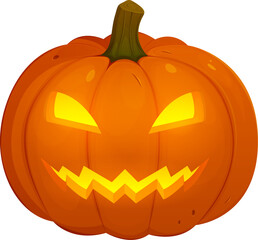 Halloween scary pumpkin. Cartoon pumpkin with scared faces. Vector illustration. Cartoon style. 