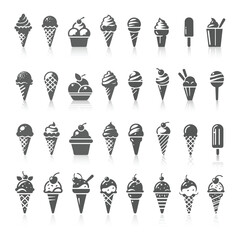 Ice Cream Vector Silhouette Collection Desert Vector illustration