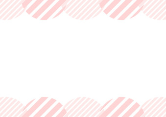 背景　ストライプ柄の丸　枠　ピンク