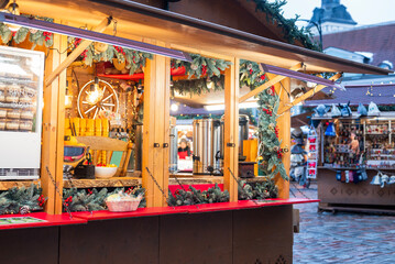 Fototapeta premium Estonia Tallinn, Christmas fair, European food sale