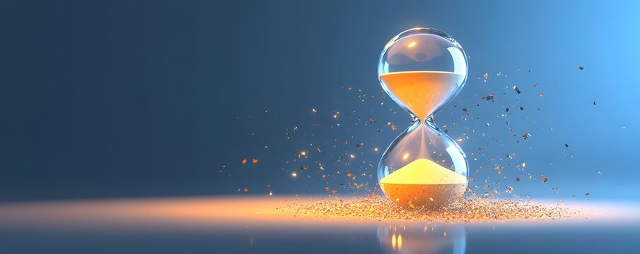 A beautifully designed hourglass with golden sand, symbolizing the passage of time and the importance of every moment.