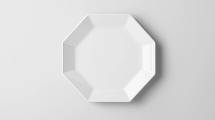 A white hexagonal empty bowl, bowl design, white glass bowl