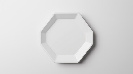 A white hexagonal empty bowl, bowl design, white glass bowl