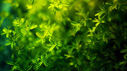 Obraz premium Green Leaves Close-Up Macro Photography Nature