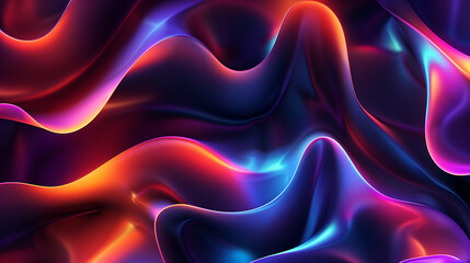 Obraz premium Abstract Neon Waves Digital Art Background
