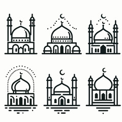 Minimalist Mosque Logo set 