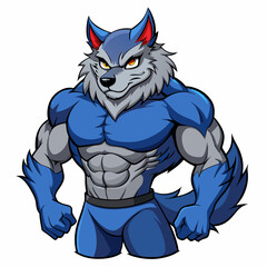 Powerful Bull Mascot Design Vector: Athletic Body & Muscular Features' Dynamic Muscle Bull Mascot Vector Illustration for Athletic Branding