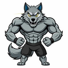 Powerful Bull Mascot Design Vector: Athletic Body & Muscular Features' Dynamic Muscle Bull Mascot Vector Illustration for Athletic Branding