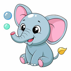 Adorable Kawaii Elephant Vector Illustrations for Cute Designs