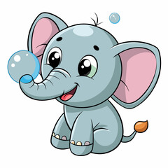 Adorable Kawaii Elephant Vector Illustrations for Cute Designs