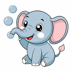 Adorable Kawaii Elephant Vector Illustrations for Cute Designs