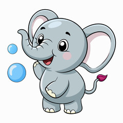 Adorable Kawaii Elephant Vector Illustrations for Cute Designs