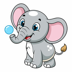 Adorable Kawaii Elephant Vector Illustrations for Cute Designs