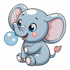 Adorable Kawaii Elephant Vector Illustrations for Cute Designs