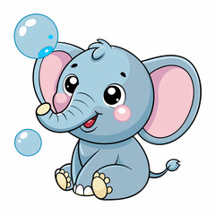 Adorable Kawaii Elephant Vector Illustrations for Cute Designs