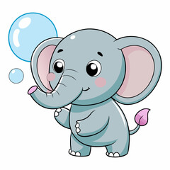 Adorable Kawaii Elephant Vector Illustrations for Cute Designs