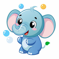Adorable Kawaii Elephant Vector Illustrations for Cute Designs