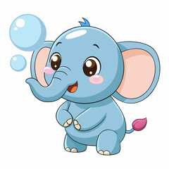 Adorable Kawaii Elephant Vector Illustrations for Cute Designs