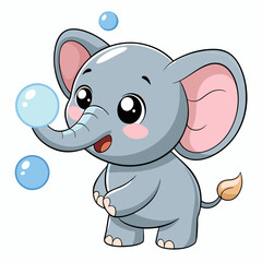 Adorable Kawaii Elephant Vector Illustrations for Cute Designs