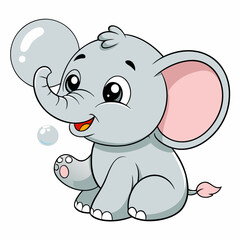 Adorable Kawaii Elephant Vector Illustrations for Cute Designs