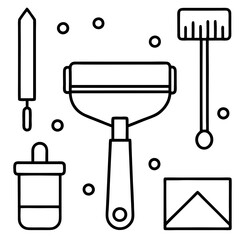 Realistic Art and Craft Icons Set: Perfect for Creative Projects' High-Quality Realistic Icons for Art and Craft Designs 