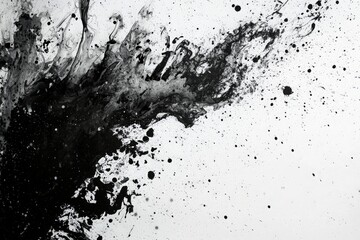Obraz premium Bold Black Ink Splashes on White Canvas