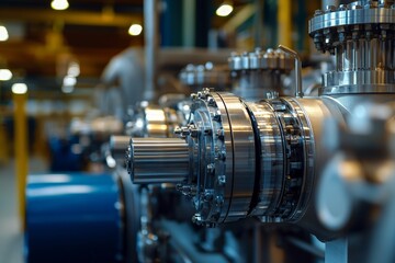 Fototapeta premium Close-Up of Large Machinery Components in Industry