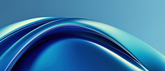 Abstract blue waves flowing smoothly, creating a sense of motion and calm against a gradient background.