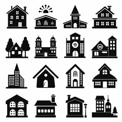 House Property & Real Estate Icon Set Collection - Vector Illustrations