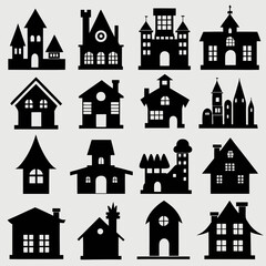House Property & Real Estate Icon Set Collection - Vector Illustrations