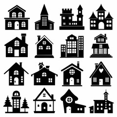 House Property & Real Estate Icon Set Collection - Vector Illustrations
