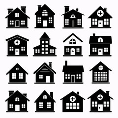 House Property & Real Estate Icon Set Collection - Vector Illustrations