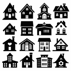 House Property & Real Estate Icon Set Collection - Vector Illustrations