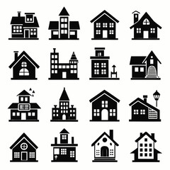 House Property & Real Estate Icon Set Collection - Vector Illustrations