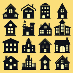 House Property & Real Estate Icon Set Collection - Vector Illustrations