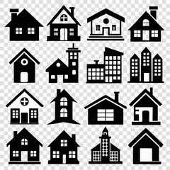 House Property & Real Estate Icon Set Collection - Vector Illustrations